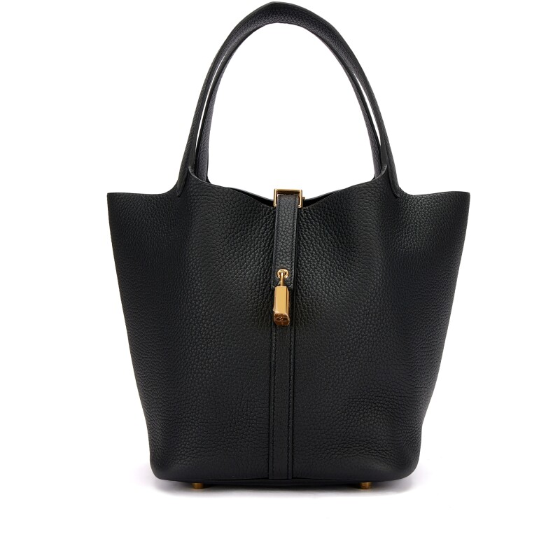 Hermès Black Clemence Picotin Lock 22 Gold Hardware - Image 1